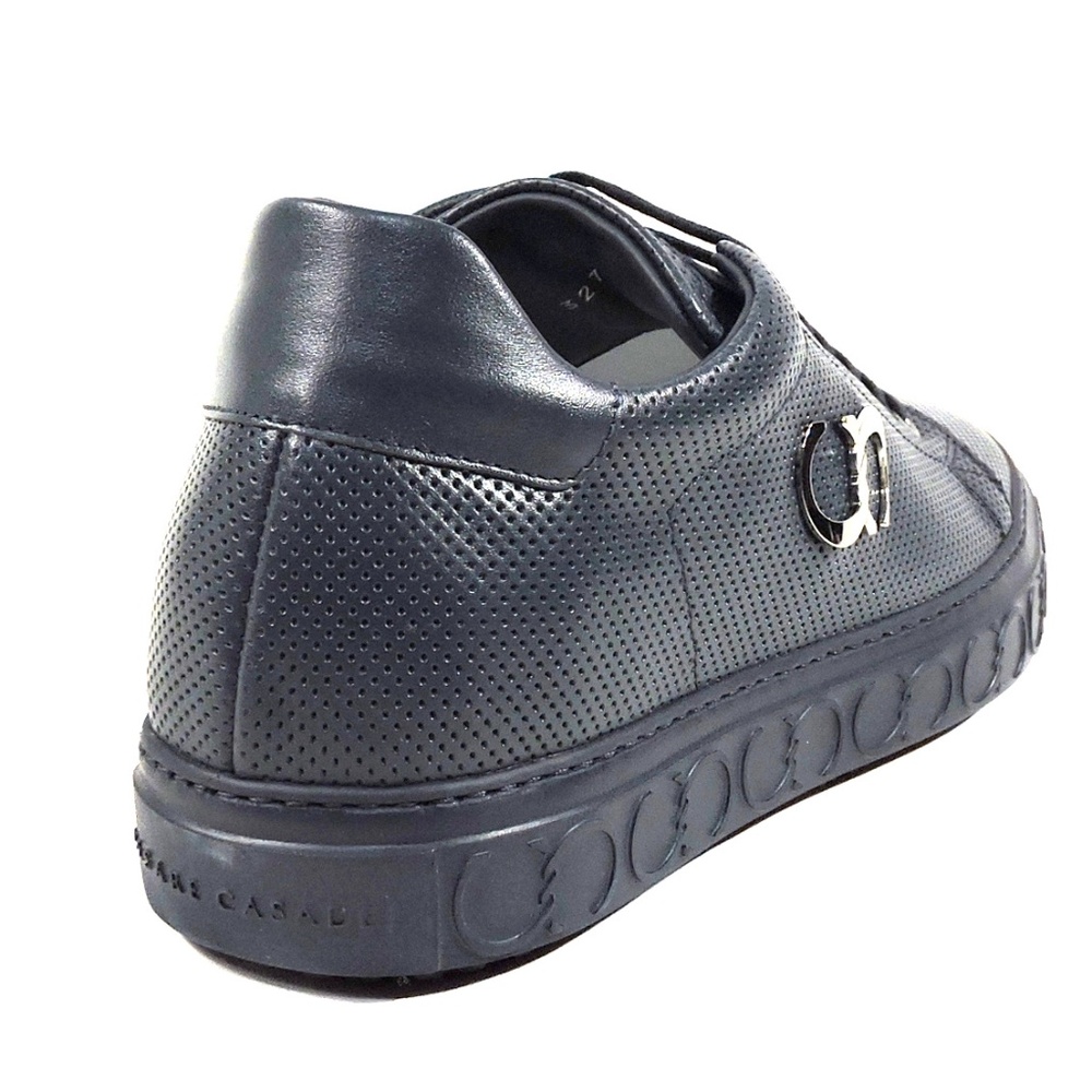 CASADEI 🇮🇹 MEN'S BLUE LEATHER COMFORT FASHION SNEAKER - Picture 5 of 8